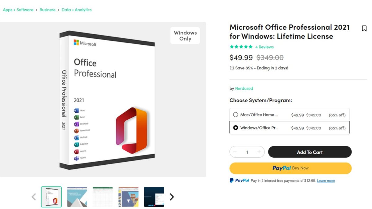 Microsoft Office Professional 2021 Deal